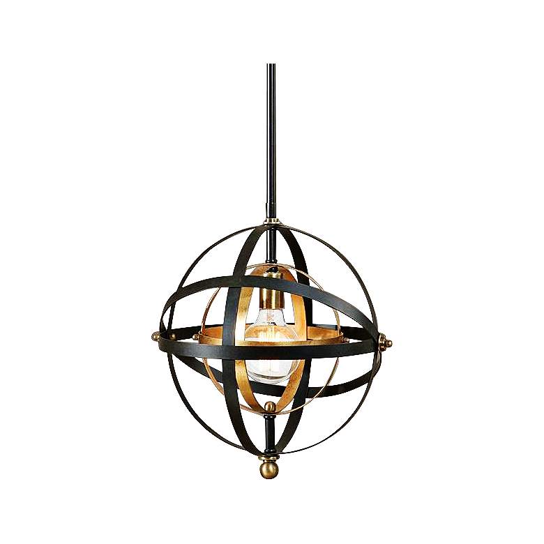 Uttermost Rondure 15&quot; Wide Bronze and Brass Orb Pendant