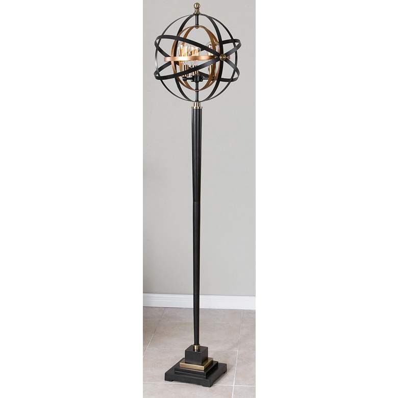 Image 3 Uttermost Rondure 72" Metal Armillary Sphere Floor Lamp more views