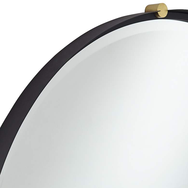 Image 3 Uttermost Ronson 34" Gold and Matte Black Round Wall Mirror more views