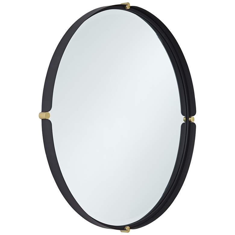 Image 5 Uttermost Ronson 34" Gold and Matte Black Round Wall Mirror more views