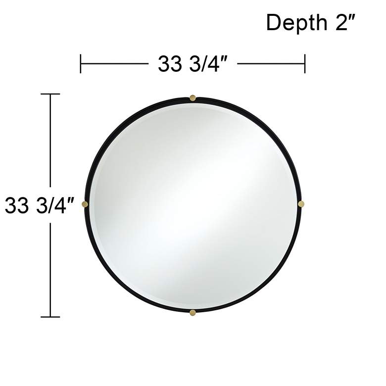 Image 7 Uttermost Ronson 34" Gold and Matte Black Round Wall Mirror more views