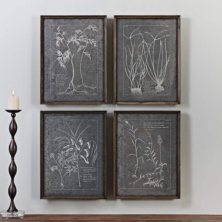Image 1 Uttermost Root Study 4-Piece 23 3/4 inchH Framed Wall Art Set