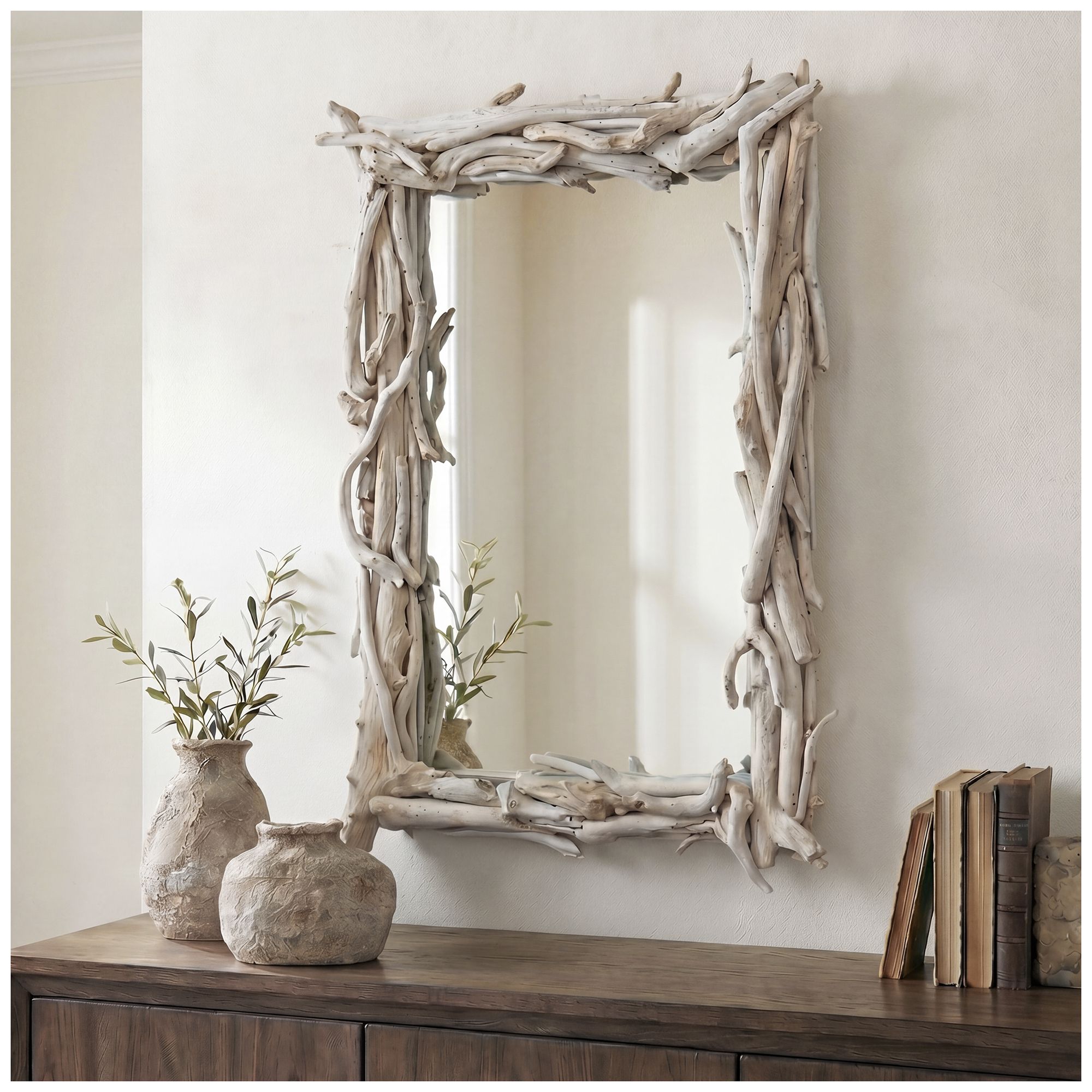 Image 2 Uttermost Rooted Reflection 32 1/2" x 44" Bleached Mirror more views