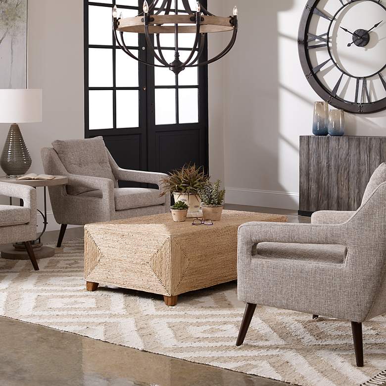 Image 3 Uttermost Rora 48" Wide Natural Woven Banana Coffee Table more views
