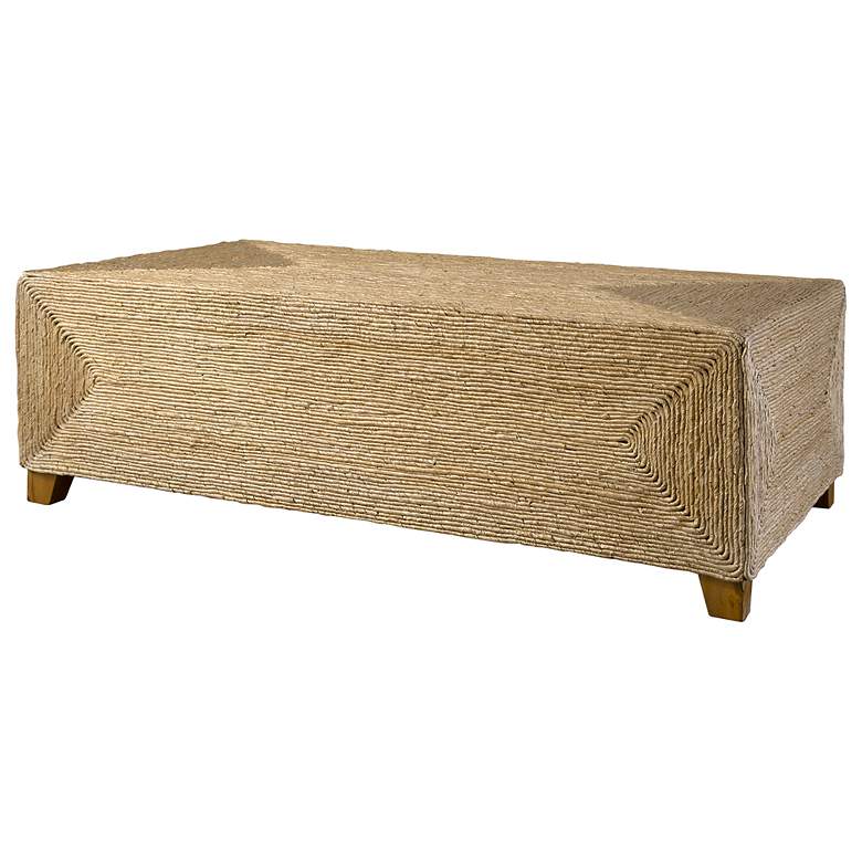 Image 6 Uttermost Rora 48" Wide Natural Woven Banana Coffee Table more views