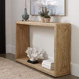 Image1 of Uttermost Rora 52"W Natural Woven Banana Plant Console Table