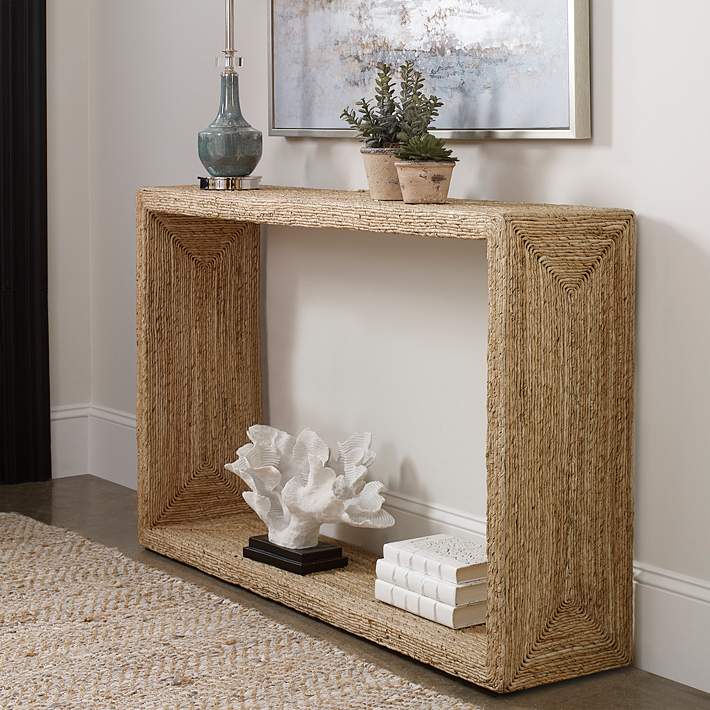Uttermost Rora 52W Natural Woven Banana Plant Console Table - #562F0