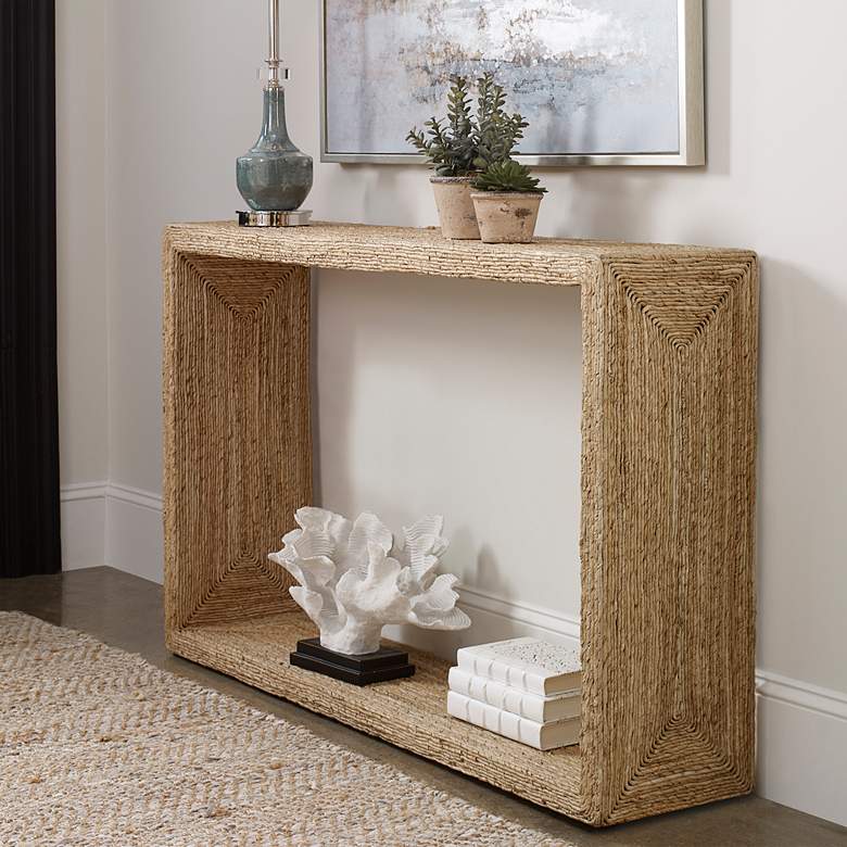 Image 1 Uttermost Rora 52"W Natural Woven Banana Plant Console Table