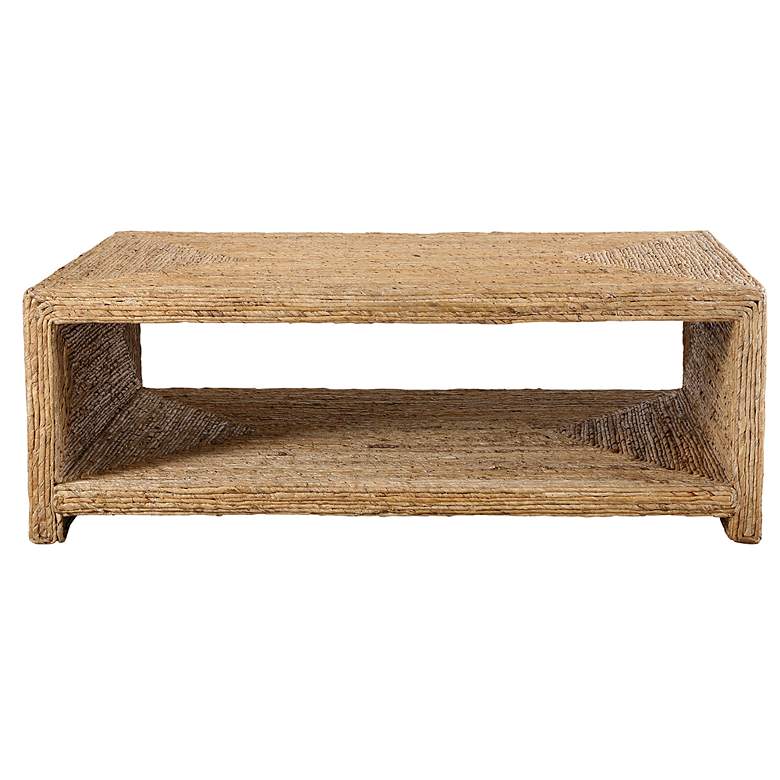 Image 2 Uttermost Rora Open 46"W Natural Woven Banana Coffee Table