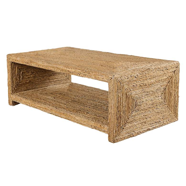 Image 5 Uttermost Rora Open 46"W Natural Woven Banana Coffee Table more views