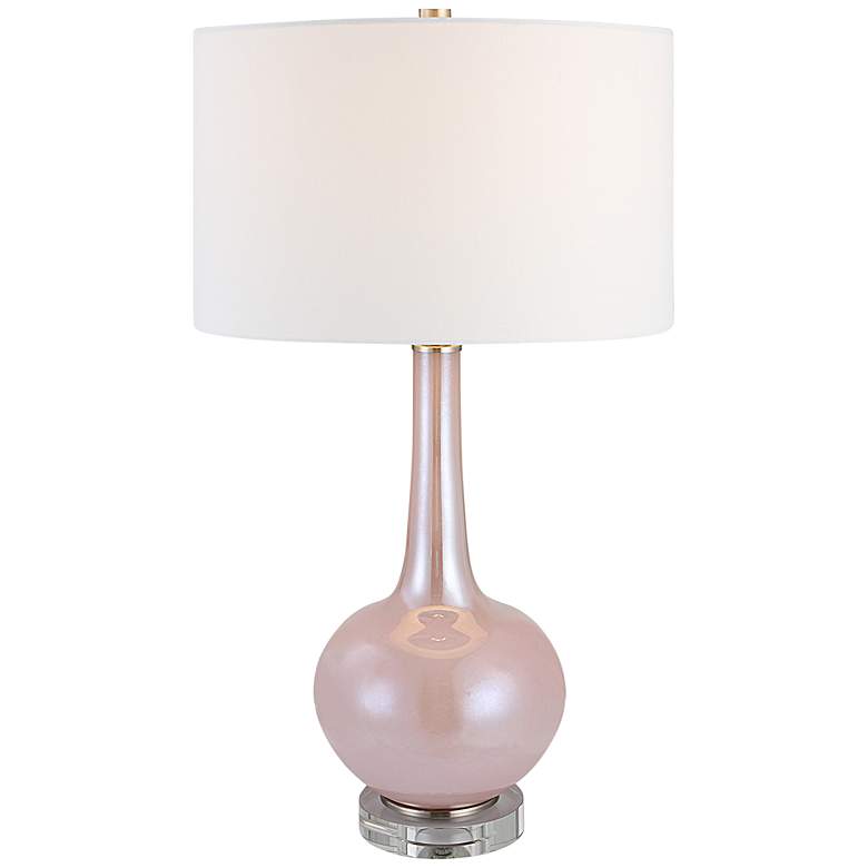 Image 2 Uttermost Rosa 29 inch High Light Blush Pink Glass Vase Table Lamp