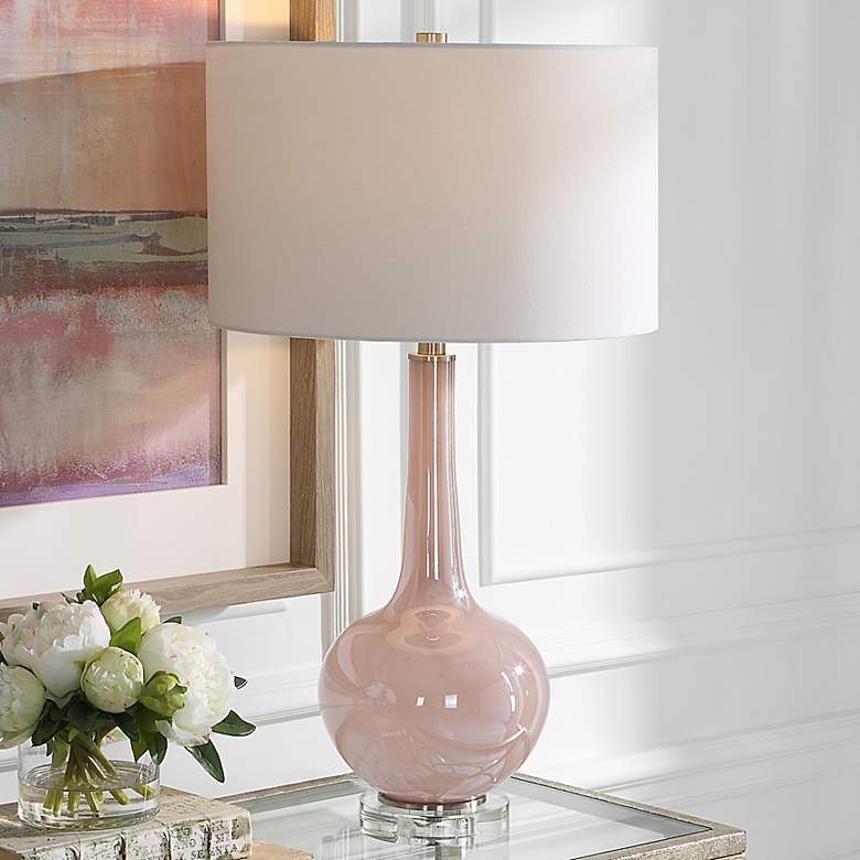 Image 1 Uttermost Rosa 29" High Light Blush Pink Glass Vase Table Lamp