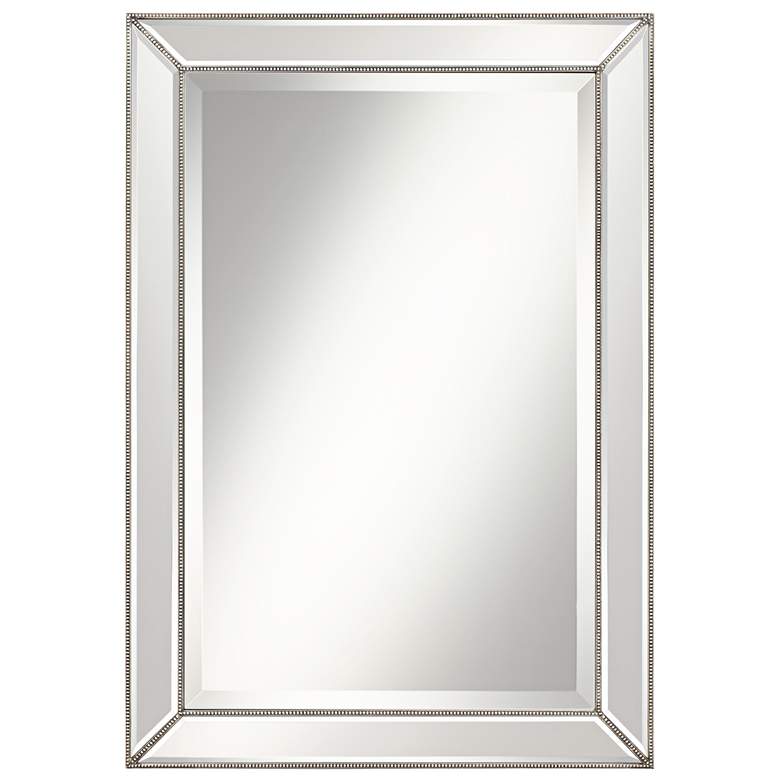 Image 3 Uttermost Roseau Silver Pewter 24" x 34" Beaded Wall Mirror