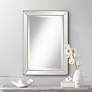 Uttermost Roseau Silver Pewter 24" x 34" Beaded Wall Mirror in scene