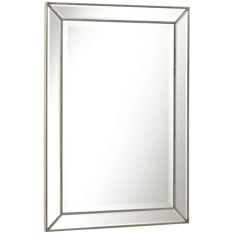 Image 5 Uttermost Roseau Silver Pewter 24" x 34" Beaded Wall Mirror more views