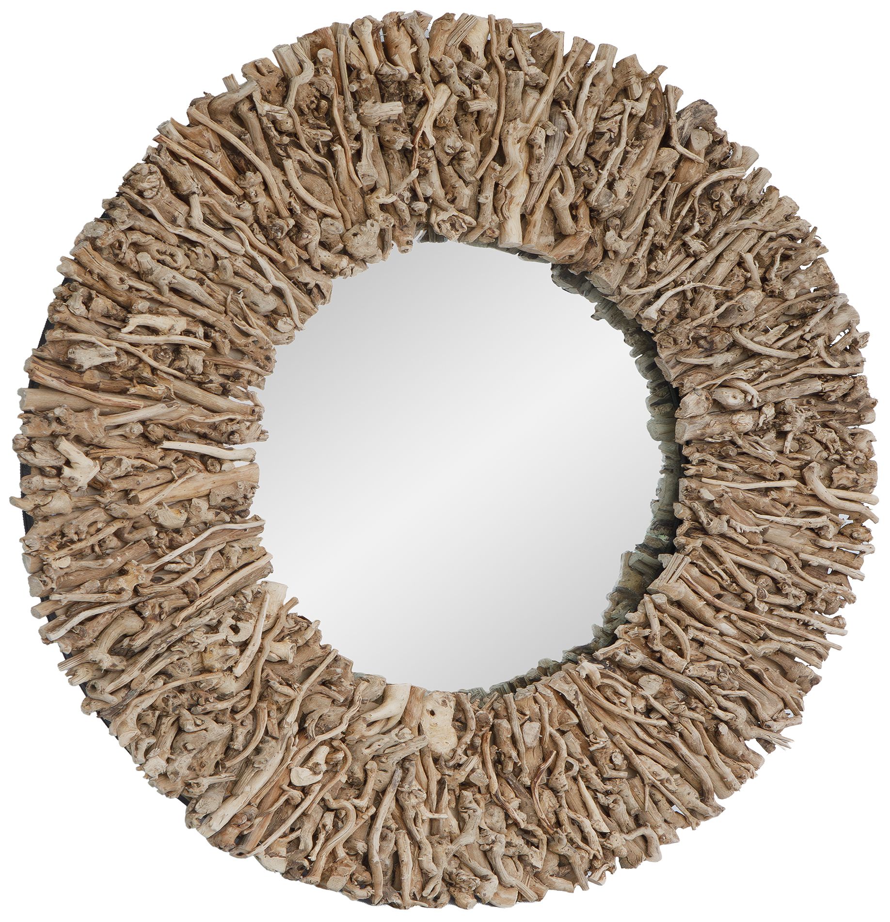 Image 3 Uttermost Rossetti Moringa Wood 39.3" Round Wall Mirror more views