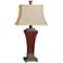 Uttermost Rosso Ribbed Ceramic Dark Red Table Lamp