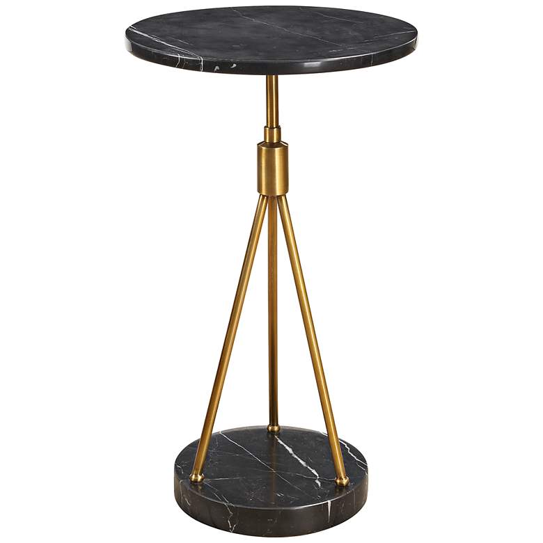 Image 2 Uttermost Rosston 24" High Black Marble and Metal Accent Table