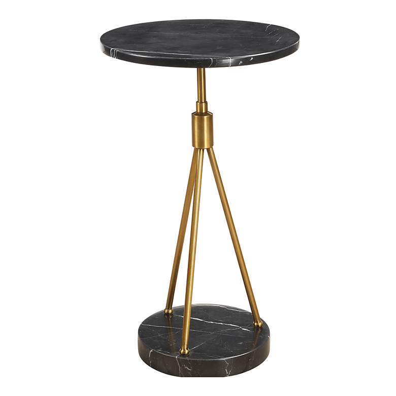 Image 4 Uttermost Rosston 24" High Black Marble and Metal Accent Table more views