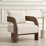 1_Uttermost Rowan Ivory Fabric and Oak Wood Accent Chair