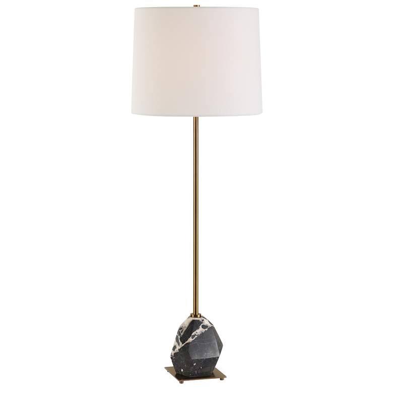Image 1 Uttermost Rowland 37" Black Marble Base Buffet Lamp