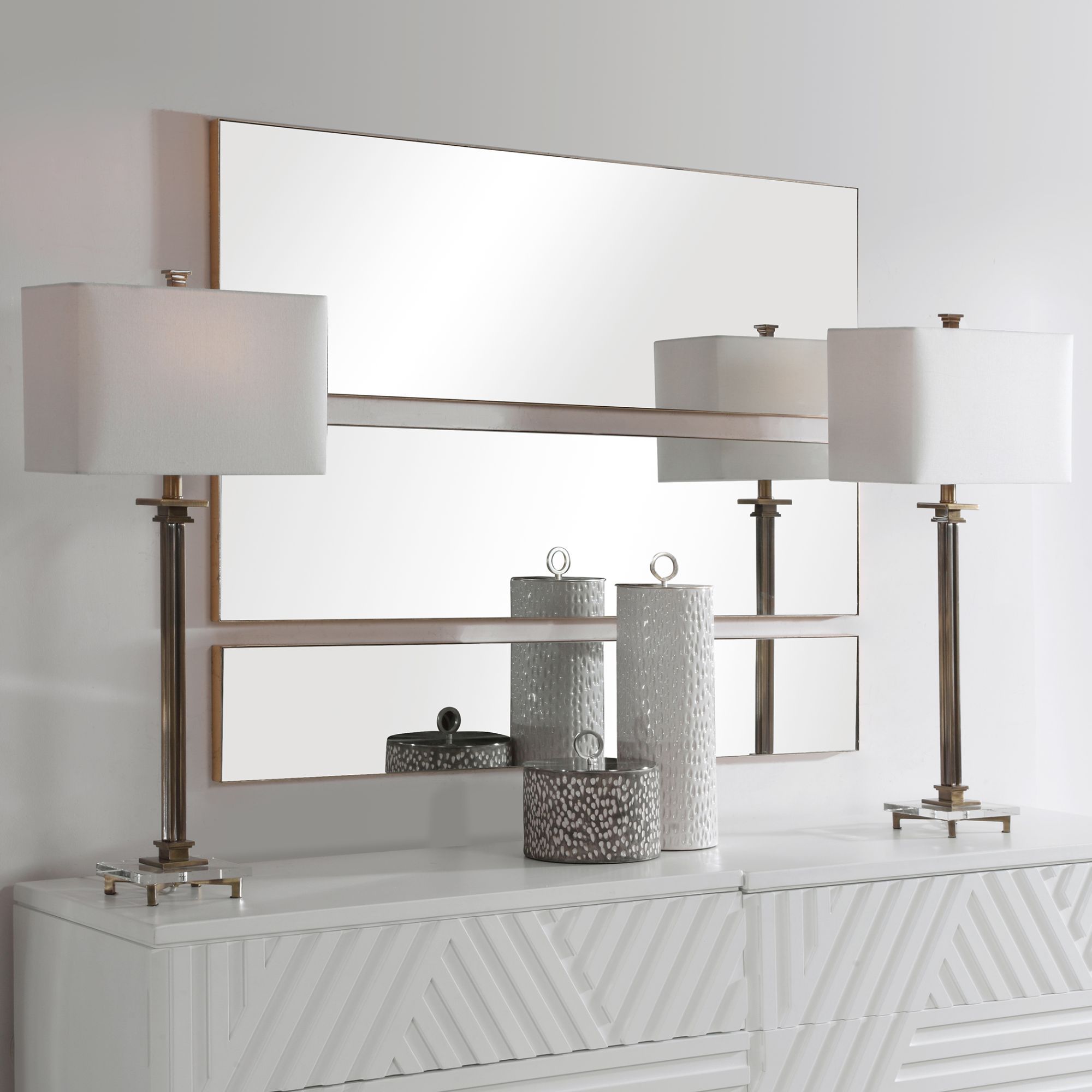 Uttermost Rowling Gold Leaf Metal Wall Mirrors Set of 3