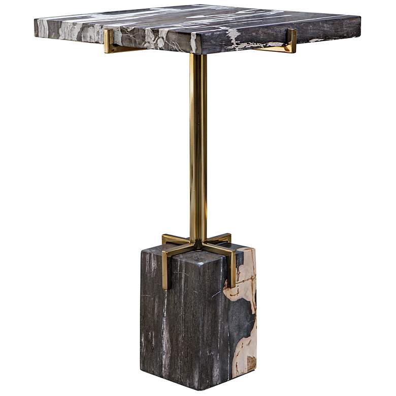 Image 4 Uttermost Rowman 22.4" High Wood and SS Accent Table more views