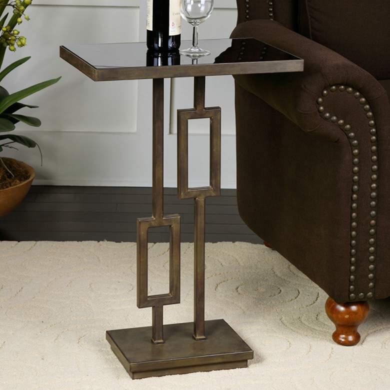 Image 1 Uttermost Rubati 17 3/4" Wide Tarnished Silver Accent Table