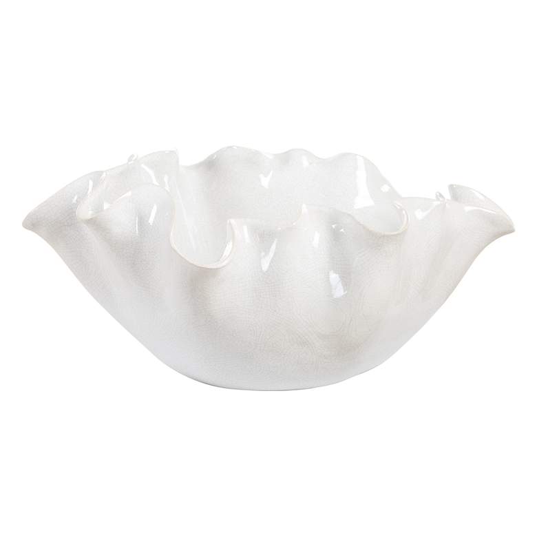 Image 2 Uttermost Ruffle Bloom White Ceramic Bowl