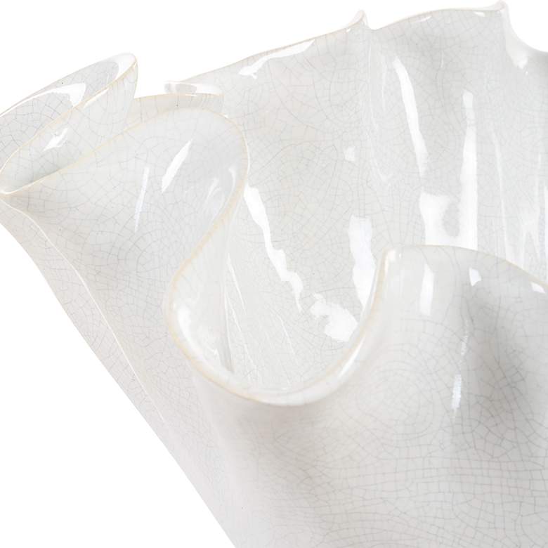Image 4 Uttermost Ruffle Bloom White Ceramic Bowl more views