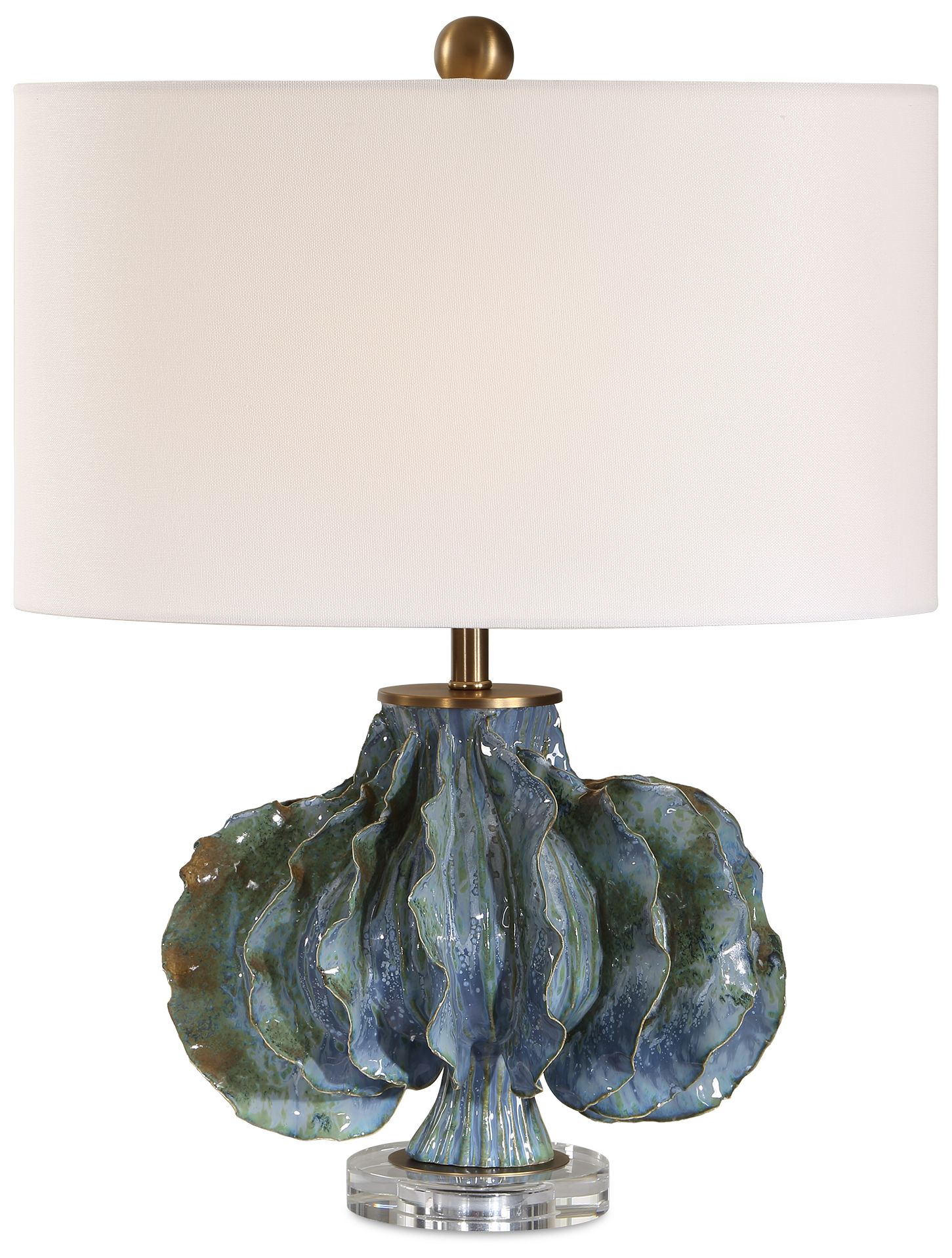Image 4 Uttermost Ruffle Up 23" Earthy Blue Ceramic Table Lamp more views