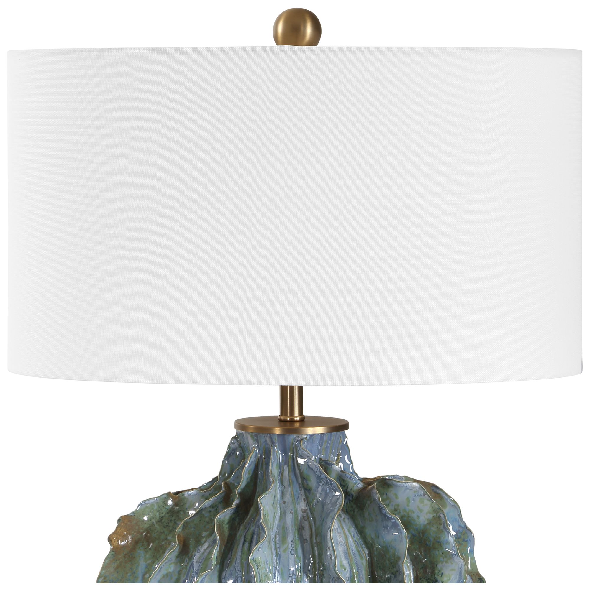 Image 7 Uttermost Ruffle Up 23" Earthy Blue Ceramic Table Lamp more views