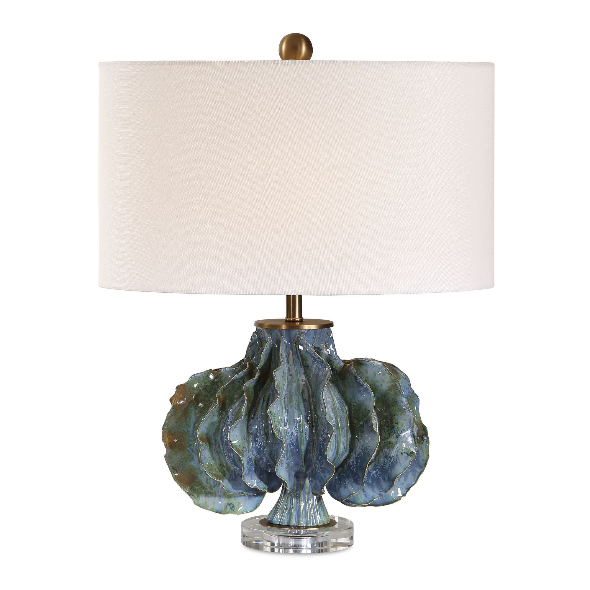 Image 4 Uttermost Ruffle Up 23" Earthy Blue Ceramic Table Lamp more views