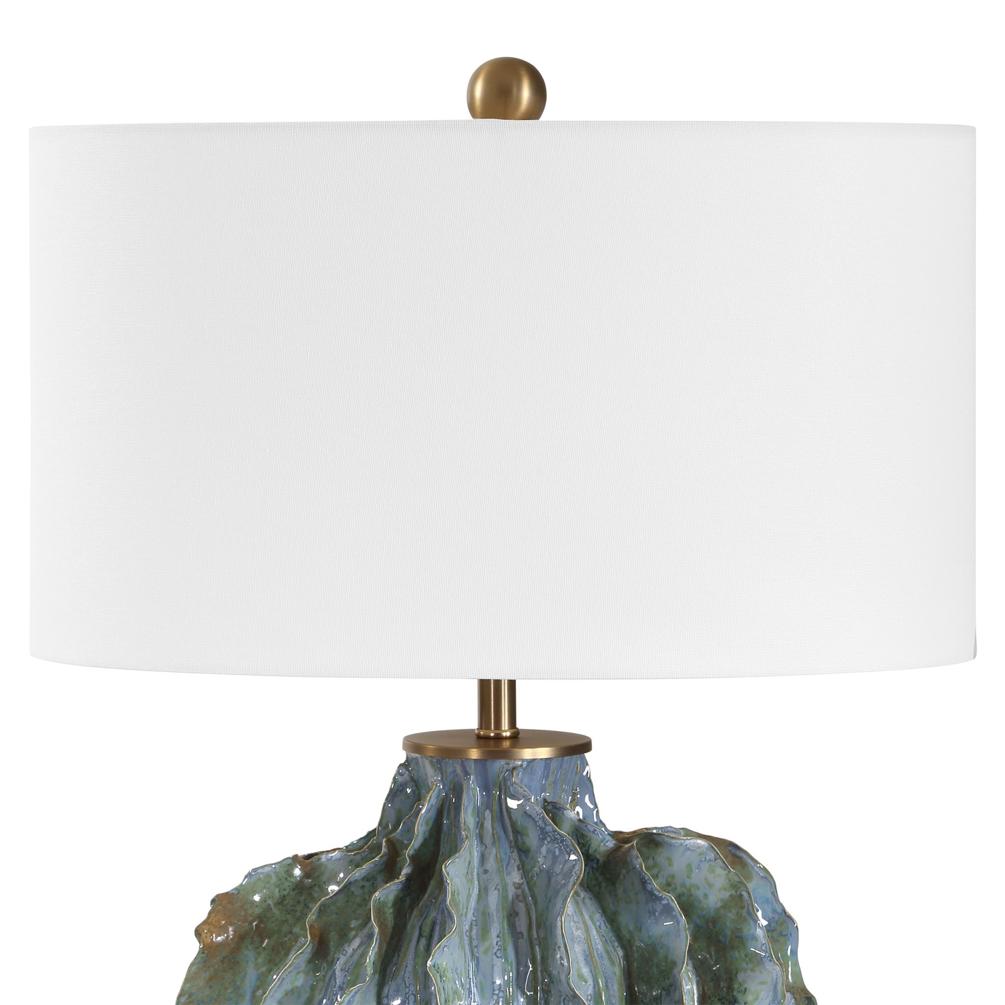Image 7 Uttermost Ruffle Up 23" Earthy Blue Ceramic Table Lamp more views