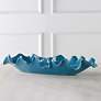 1_Uttermost Ruffled Feathers Gloss Blue Glaze Ceramic Bowl