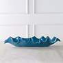 3_Uttermost Ruffled Feathers Gloss Blue Glaze Ceramic Bowl more views