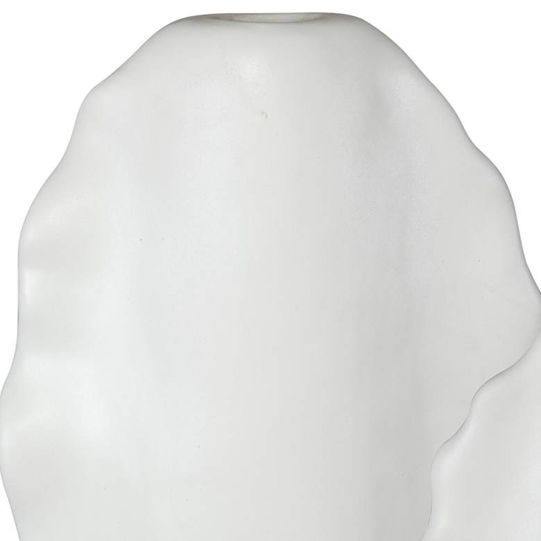 Image 2 Uttermost Ruffled Matte White Glaze Ceramic Vases Set of 2 more views