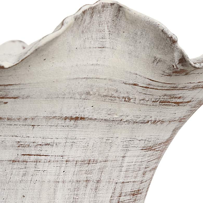 Image 3 Uttermost Ruffled Petal White and Brown Ceramic Vases Set of 2 more views
