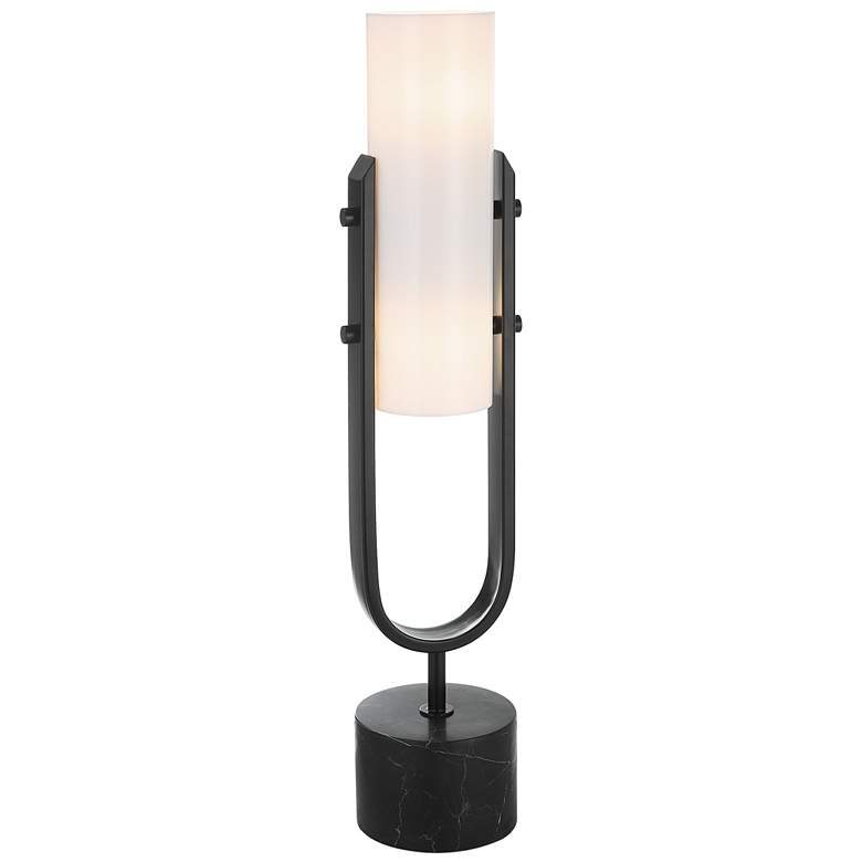 Image 1 Uttermost Runway Black Metal and Marble Table Lamp