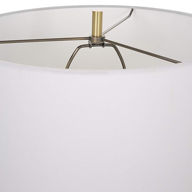Image 6 Uttermost Ruse 30" Textured White-Washed Wood Metal Table Lamp more views