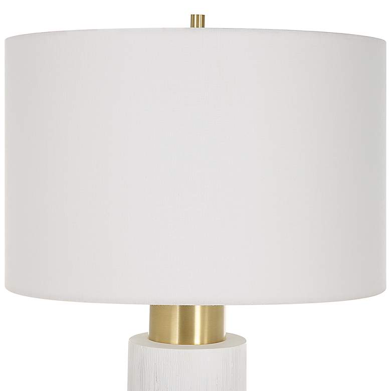 Image 5 Uttermost Ruse Textured White-Washed Wood Metal Table Lamp more views