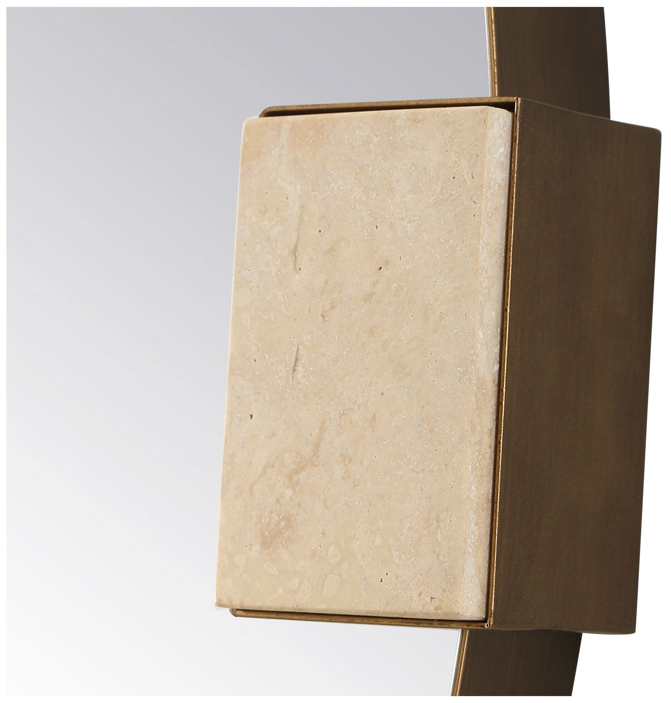 Thumbnail4 of Uttermost Russo Bronze 36 3/8" Round Mirror with Travertine Inlay more views