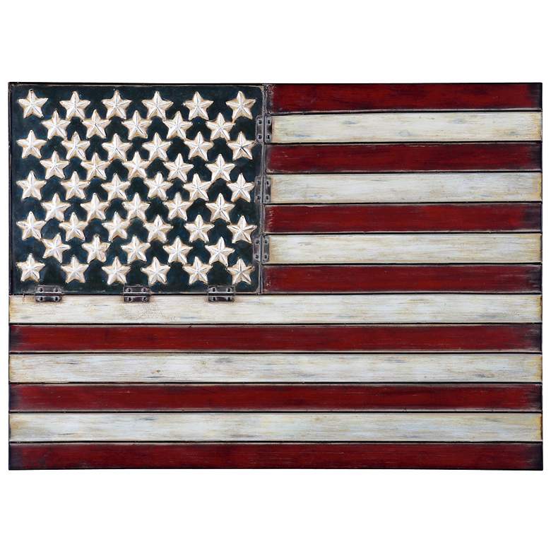 Image 1 Uttermost Rustic 36 inch Wide American Flag Wall Art