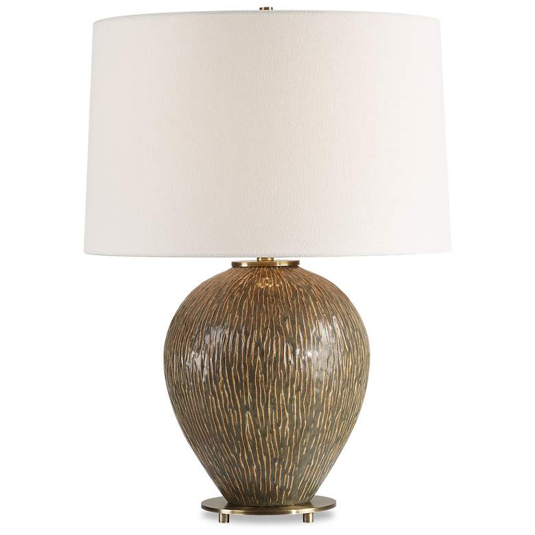 Image 2 Uttermost Rya 23 3/4" Rich Brown Ceramic Table Lamp