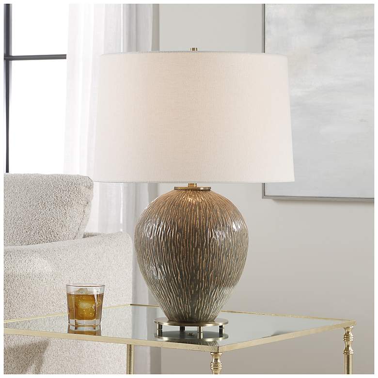 Image 3 Uttermost Rya 23 3/4" Rich Brown Ceramic Table Lamp more views