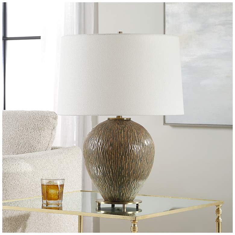 Image 4 Uttermost Rya 23 3/4" Rich Brown Ceramic Table Lamp more views