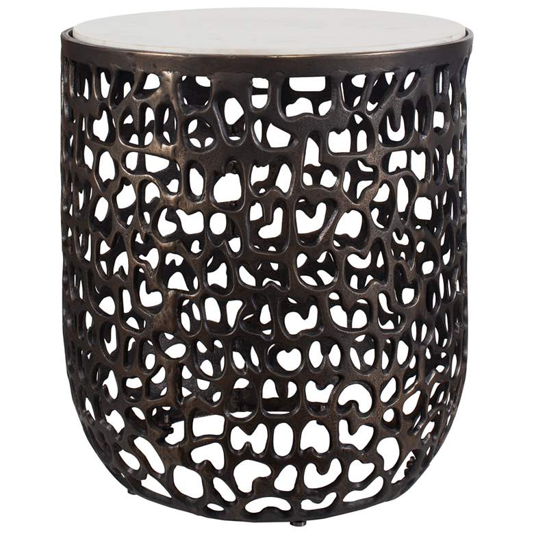 Image 2 Uttermost Sabena 20" H x 18" W Bronze Metal Indoor-Outdoor Side Table