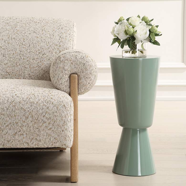 Image 1 Uttermost Sabetha 22" High Gloss Blue Accent Table