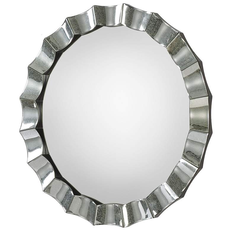 Image 5 Uttermost Sabino Antiqued Mirrored 39" Round Wall Mirror more views