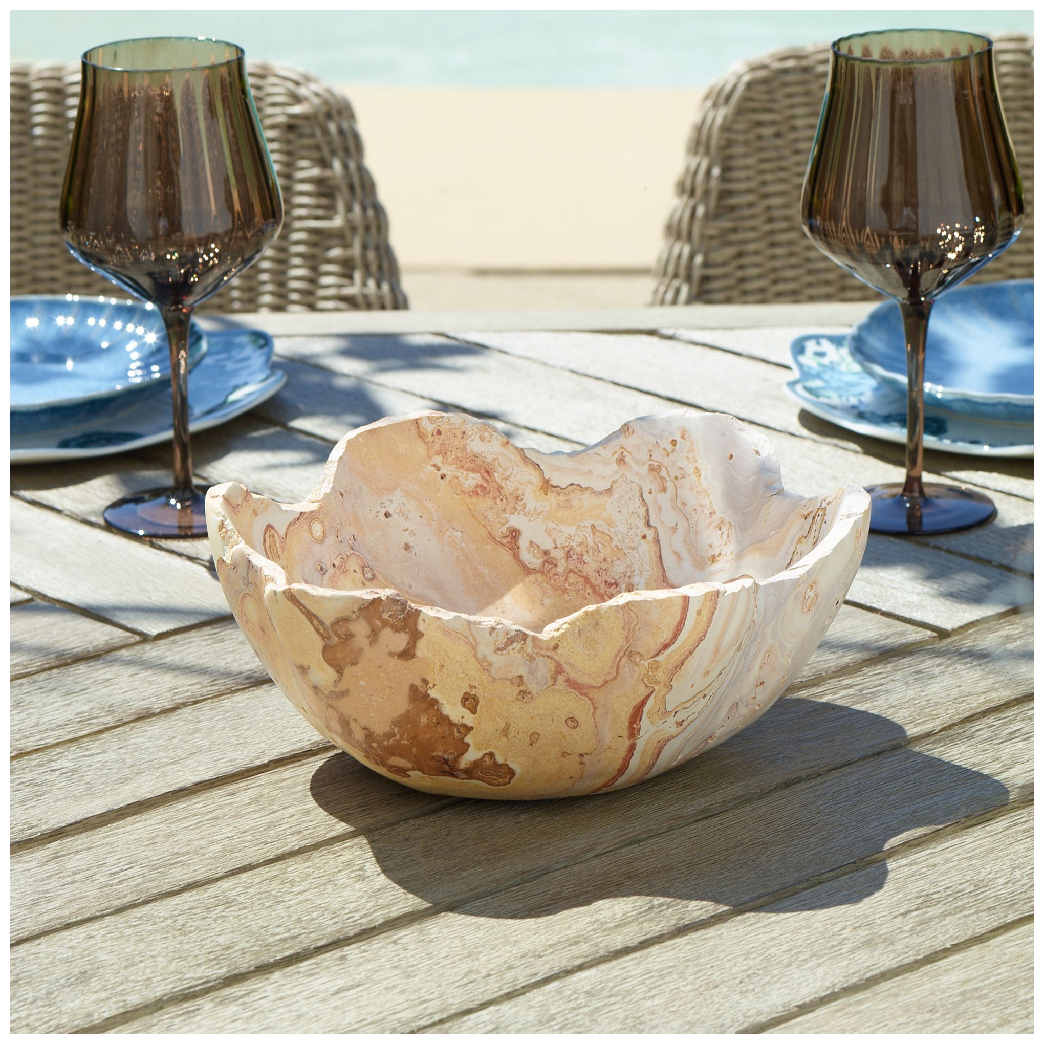 Image 3 Uttermost Sahara Bloom 10" Wide Bobox Stone Indoor-Outdoor Bowl more views